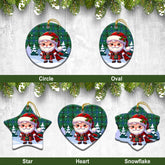Henderson Ancient Tartan Christmas Ceramic Ornament - Santa Claus In Kilt Style